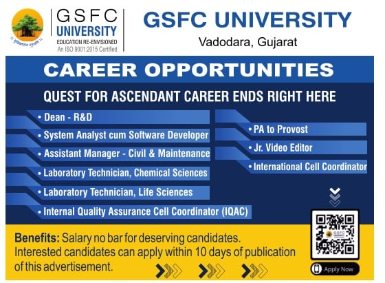 GSFC University Teaching Non Teaching Recruitment 2025